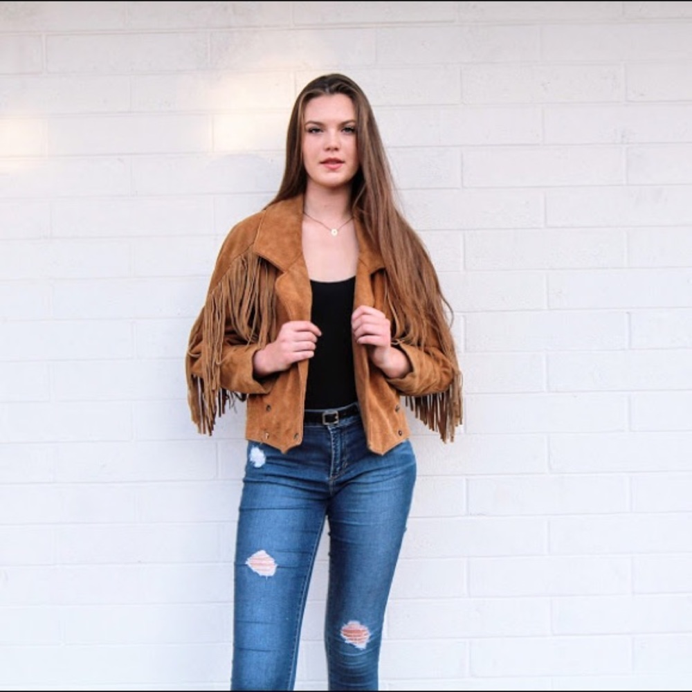 Vintage Leather Fringe Jacket